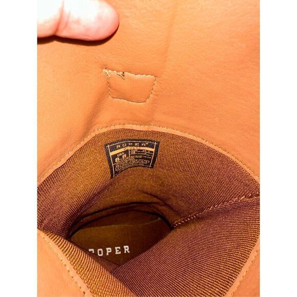 ROPER Womens Tall Stuff Embroidery Snip Toe Casual Boots Mid Calf - Picture 7 of 9